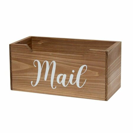 ELEGANT GARDEN DESIGN Elegant Designs Rustic Farmhouse Wooden Tabletop Decorative Mail  Box-Letter Holder Natural EL15422